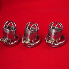Stainless Steel Male Chastity Belt Device Penis Cage Lockable 3 Sizes Ring Metal