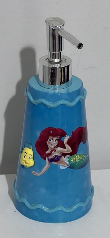 Vtg Disney Little Mermaid Lotion/Soap Pump Dispenser Ariel Flounder FLAW