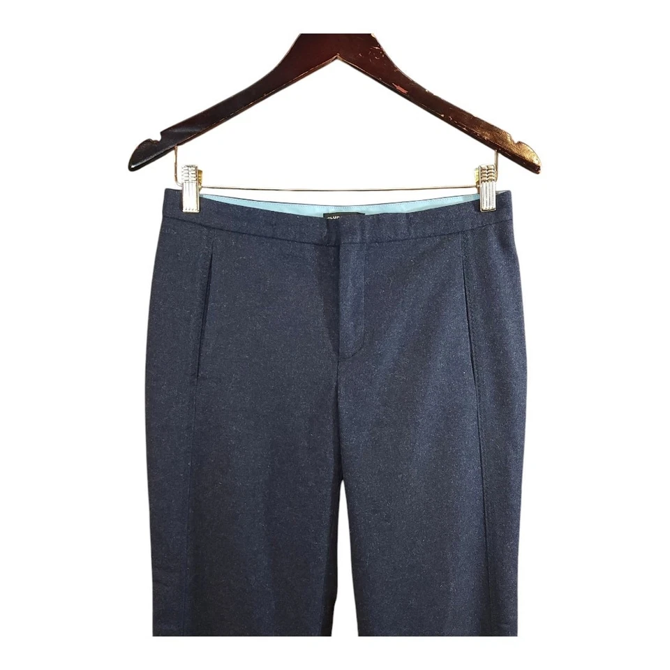Club Monaco Wool Blend Straight Leg Dress Pants in Blue Career Work Women's 4 - Image 2 of 4