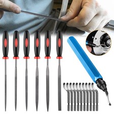 HSS Swivel Deburring Tool Kit with 6 Needle Files for Pipes Resin & 3D Printing