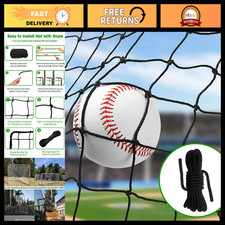 Heavy Duty Baseball Softball Backstop Netting Barrier - 18 Nylon, 10'x20'/10'x3