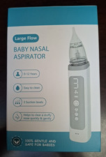 Baby Nasal Aspirator, Rechargeable, 0-12 Yrs, 3 Suction Lvls, 3 Tips, User Guide
