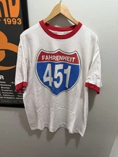 Vintage Fahrenheit 451 Shirt Size XL NYHC Ringer Madball Leeway Merauder CBGB