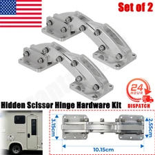 2PCS Large Hidden Scissor Hinge - Aluminum & Stainless Steel Screw Nuts Hardware