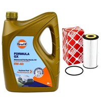MotoröL Set Gulf Formula GX 5W-40 5 Liter + ÖLfilter FüR Audi A5 A6 A7 Q5 A4 1.8