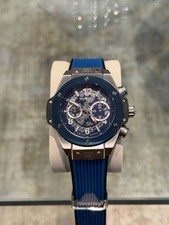Hublot big bang unico chronograph blue with box