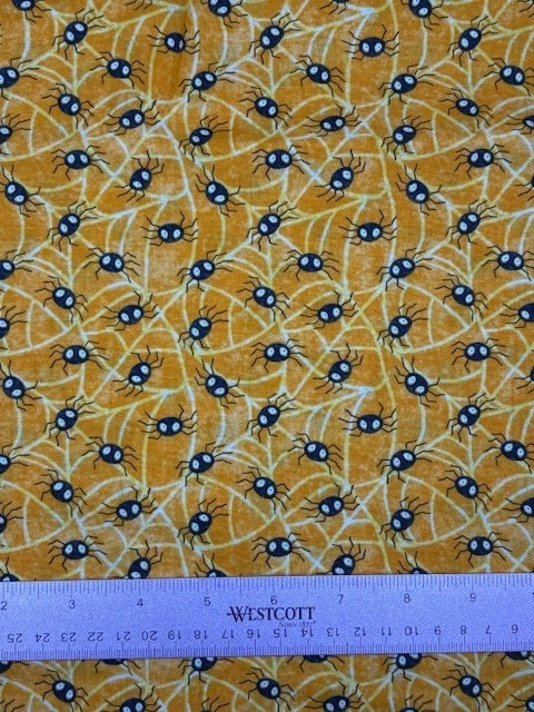 Halloween Jeepers Creepers Tela Naranja Henry Telas de Vidrio 1+ Yarda 44" x 54" Foto 3 de 4