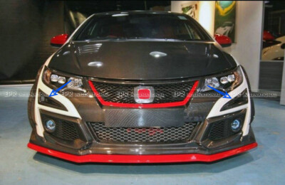 For Honda 15-17 Civic Typ-R FK2 Front bumper vent air ducts carbon fiber 2pcs