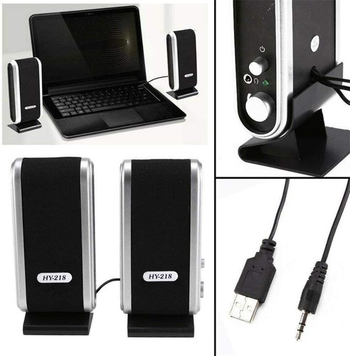 PC Computer Speakers 2.0 Stereo USB 3.5 mm Jack Desktop Laptop Clear Sound - Picture 4 of 14