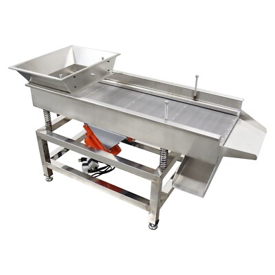 110V Electric Sifter Shaker Commercial Linear Vibrating Screen with 3mm Screen