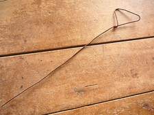 HAND WRAPPED THREE SIDED HANDLE on SMOOTH 12 GA WIRE - ANTIQUE BARBED WIRE
