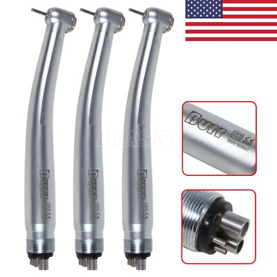 3x Dental LED Light Fiber Optic E-generator High Speed handpiece 4 Holes UDM USA