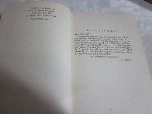 The Lion, the Witch and the Wardrobe C. S. LEWIS 1st UK Ed. 1st impr. 1950 E50 - Picture 10 of 20