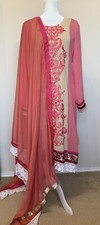 Chiffon 3 piece set shalwar kameez dupatta embroidered fancy indian pakistani