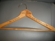 Vintage Wooden Hanger Geo R Chandier Frankian Clothes Wilmington Del SU4A 
