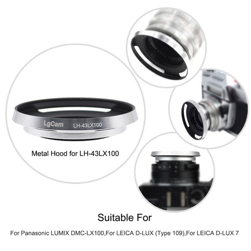 LH-43LX100 Lens Hood for Panasonic LUMIX DMC-LX100 for LEICA D-LUX (Type 109) - Picture 16 of 19
