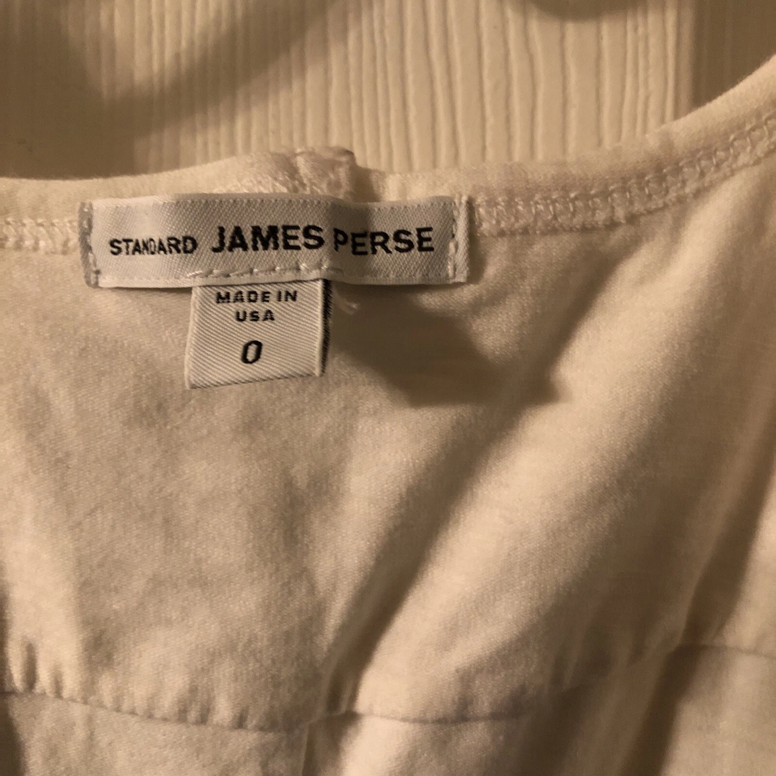 OFF WHITE Abito James Perse bianco sporco estivo smanicato increspato laterale canotta tg 0 XS