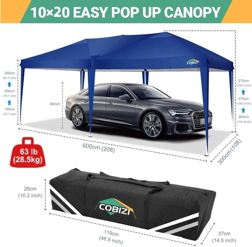 COBIZI Pabellón Plegable 3x6/3x4,5m Impermeable Protección UV Carpa Fiesta con Bolsa de Transporte - Imagen 186 de 213