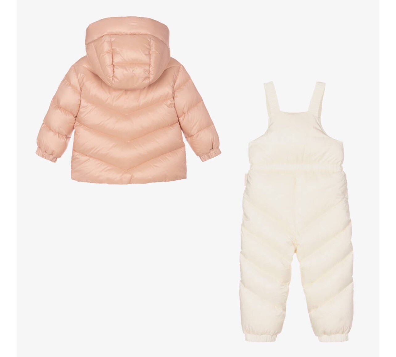 NEW! MONCLER PINK QUILTED GOOSE DOWN HOODED 2 PC SNOWSUIT GIRL 24