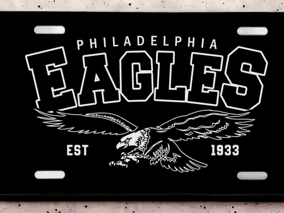 Philadelphia Eagles Fan Laser Engraved Front License Plate Eagles