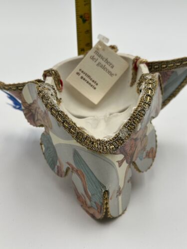 Vintage Authentic Venetian Mask Full Face Mardi Gras Carnival Jester with Tag - Picture 5 of 11