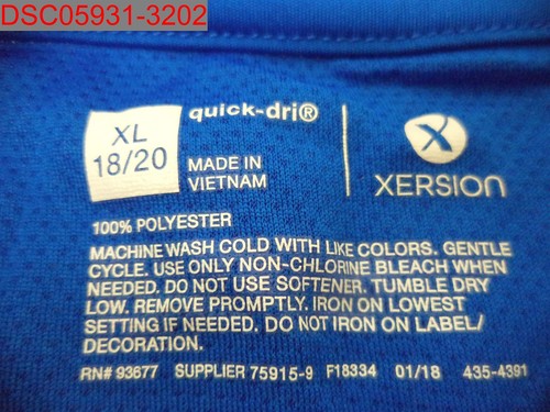 Xersion Boys' Rich Blue Quick Dri Active T-Shirt, Size XL 18/20 4354391010306 - Picture 4 of 6