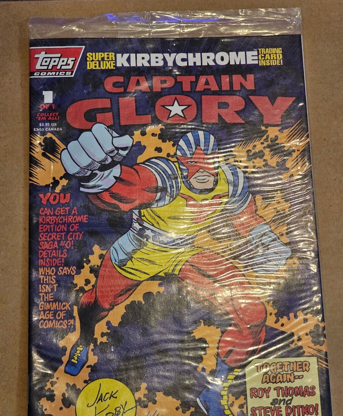 Captain Glory #1 with Chrome Card Jack Kirby NEW IN PACKAGE! 1993 Topps Comics