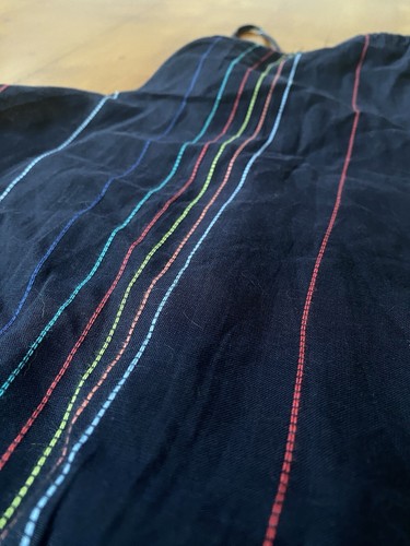 Anthropologie Dolan Striped Halter Jumpsuit Navy Blue Rainbow Lined Pockets XS - Picture 4 of 8