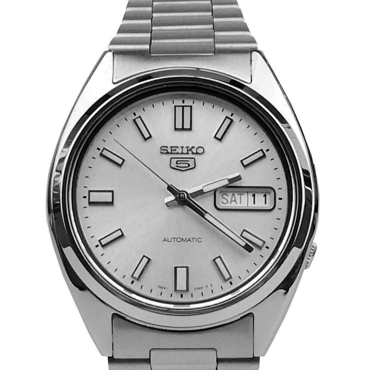 New Seiko 5 SNXS73 Automatic Silver Dial Stainless Steel 38mm Men's Watch