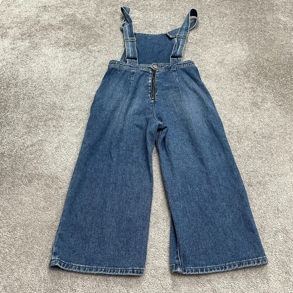 Bullhead Bib Overalls Denim Womens 26 Blue Medium Wash Wide Leg Casual Utility - Image 2 of 4
