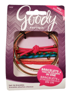 Goody Boutique Hair Tie Bracelets, Skinny GOLD, Count Elastics MFA