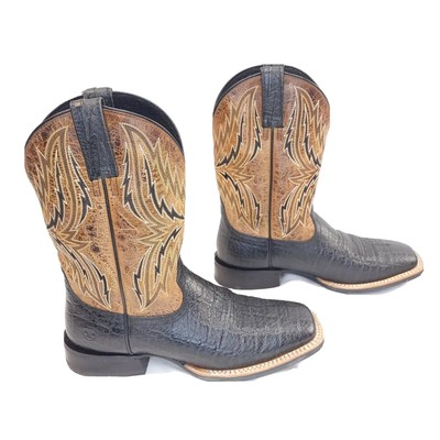 Black Elephant Print Cowboy Boots 