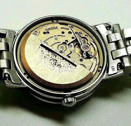 OMEGA SEAMASTER CAL 1012 AUTOMATIC 17 JEW SWISS WATCH, BLUE DIAL,DATE,ST-ST MAN - Imagen 7 de 8