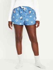 NWT Old Navy Flannel Boxer Pajama Sleep Shorts Sledding Polar Bear Women XXL