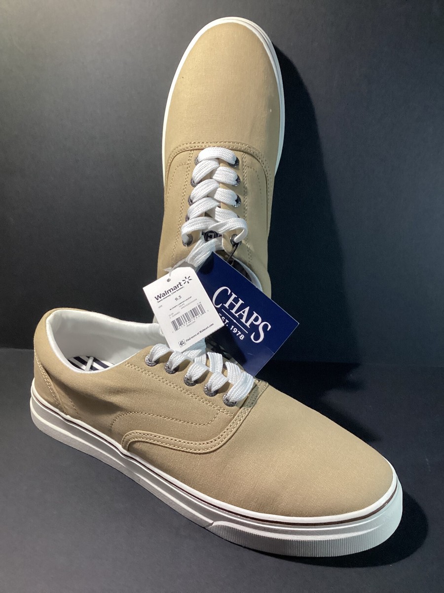 Chaps Canvas Lace Up Deck/Tennis Shoe Taupe Tan Size 9.5 New 