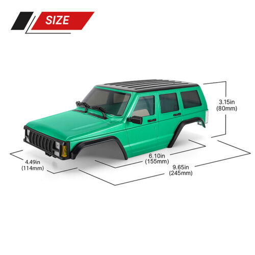 INJORA 6.10" Wheelbase ABS Cherokee Body for 1/18 TRX4M Bronco Defender Chassis - Picture 28 of 29