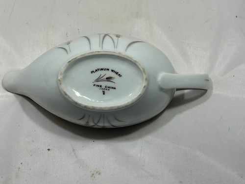 Vintage Fine China Of Japan Platinum Wheat Gravy Bowl - Picture 4 of 5
