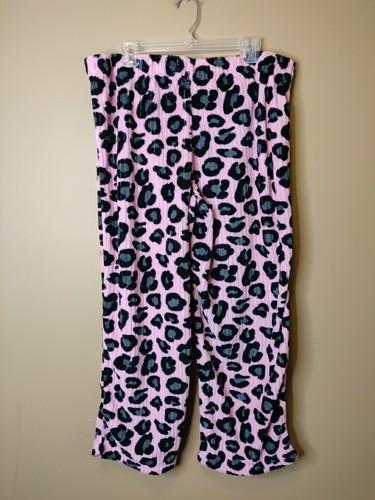 Faded Glory women XL(16-18) 38 x 27 fleece lounge pants pink black elastic waist - Picture 2 of 7