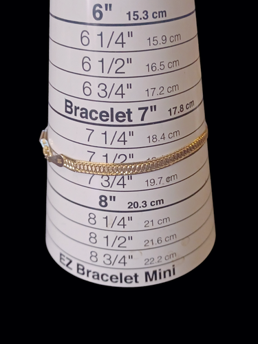 Vintage HTC 925 Silver 14k Yellow Gold Vermeil Reversible Bracelet 7.5" - Picture 3 of 7