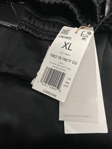 adidas Tiro Track Pants Youth Girls XL Soccer Gym Black Dark Grey GN5495 - Picture 4 of 5
