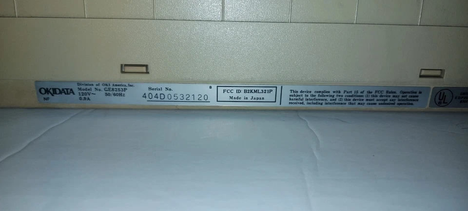 Okidata Microline GE8253P wide format 9-Pin Impact Dot Matrix Printer Tested Vtg - Image 4 of 4