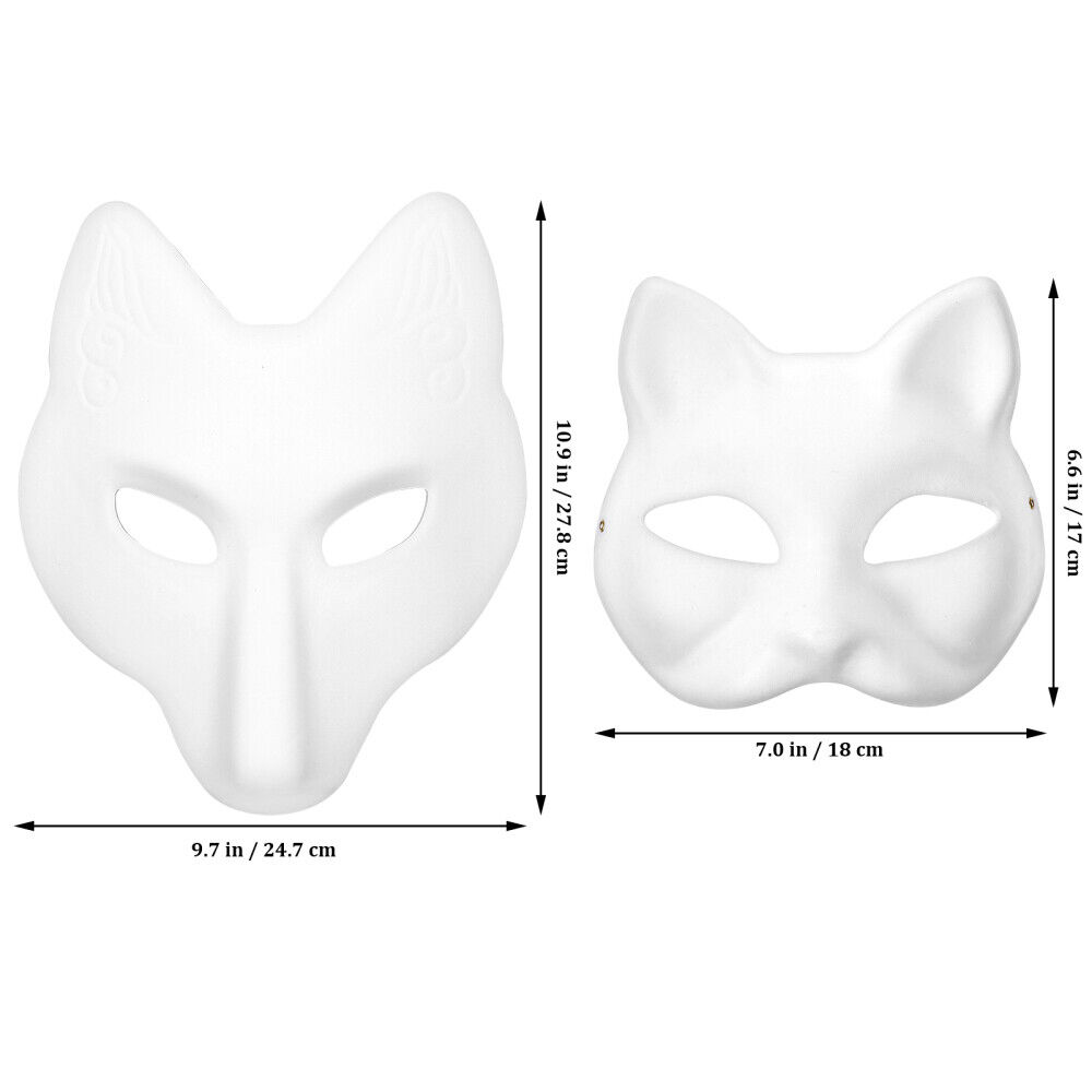 5 Pcs paper fox masks Empty Masquerade Mask Therian Mask Mask