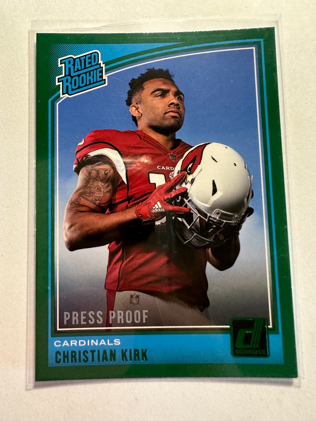 K21,067 - 2018 Donruss Press Proof Green #313 Christian Kirk RR
