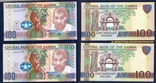 Lot Gambie 100 Dalasis 2006 NEUF UNC Numéros conséctufis E8545156 / 57 Gambia