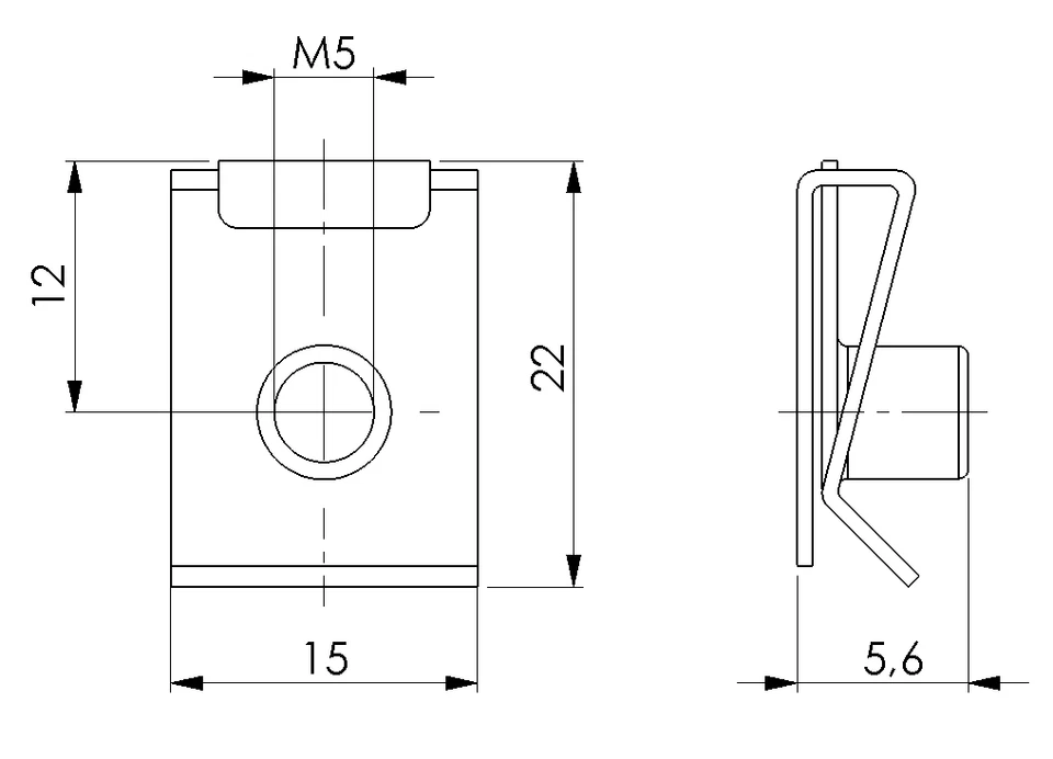 20 x Blechmutter Verkleidungsclipse M5 Clipse Klemmen Schnappmutter Federmutter - Bild 3 von 4