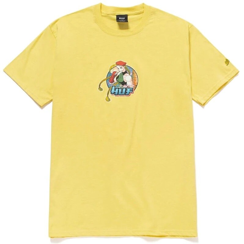 HUF イエロー Tシャツ ストリートファイターコラボ&グリーンフーディーセット HUF Men's X Street Fighter II Officially Licensed Tee T