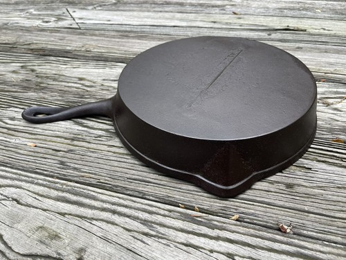 Antike 1800er Tormarke # 9 umgekehrter Griff Gusseisen Pfanne 11 1/2" Ready2Use - Bild 4 von 24
