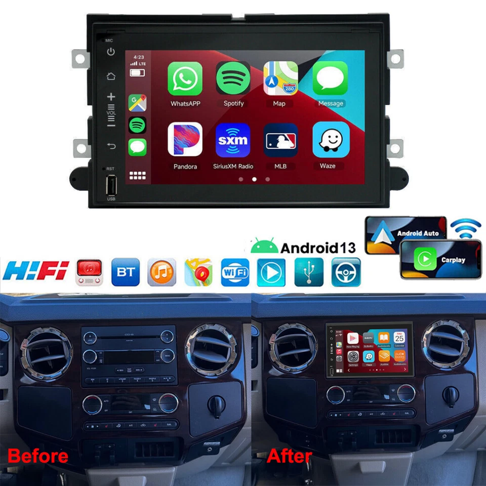 Android 13 For Ford F-250 F-350 Super Duty Car Stereo Radio Carplay WIFI GPS - Изображение 2 из 4