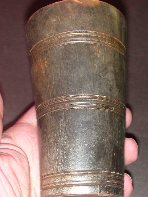 Antique Carved Horn Tumbler