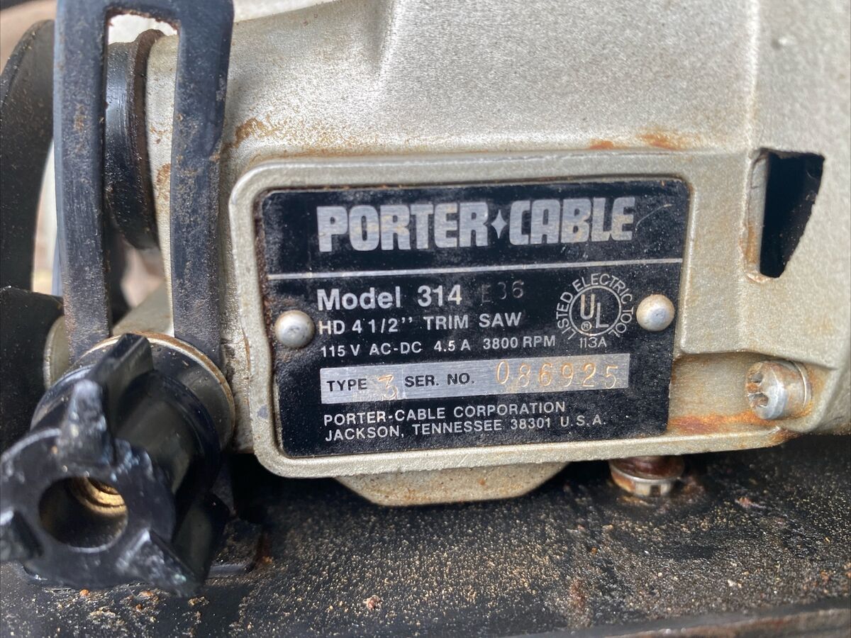 Porter Cable Model 314 HD 4-1/2 Porter Cable Model 314 HD 4-1/2